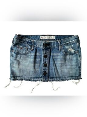 Y2K HOLLISTER DENIM MICRO MINI SKIRT WOMENS SIZE 1
